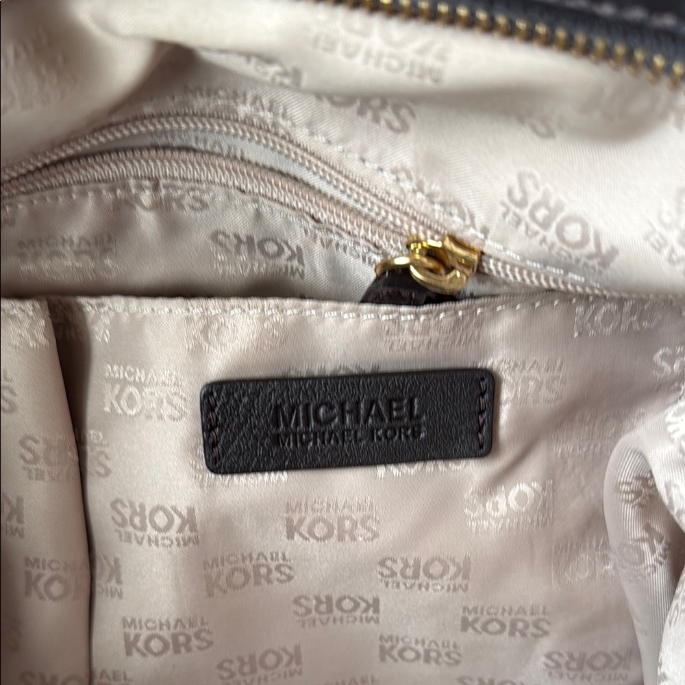 Michael Kors Brown Leather Satchel with Gold Hardware - Picture 2 of 5